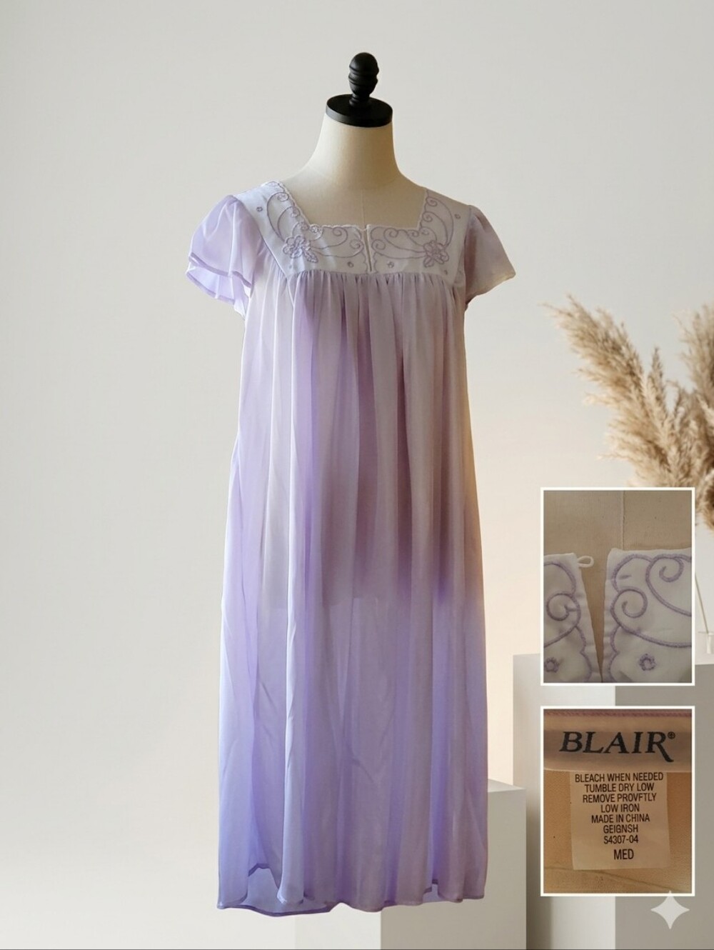 VTG Blair Lavender Nightgown Size Med